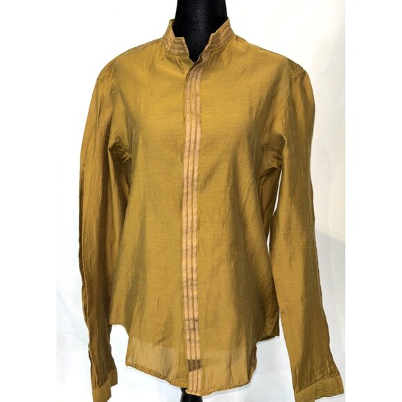Hugo Boss Kurta Style Fabric Tailored Button-Up Cotton Shirt Men Sz M New - Picture 3 of 16